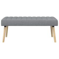 Produktbild för Kanalstoppad Bänk Ljusgrå 110 x 40 x 46 cm Tyg