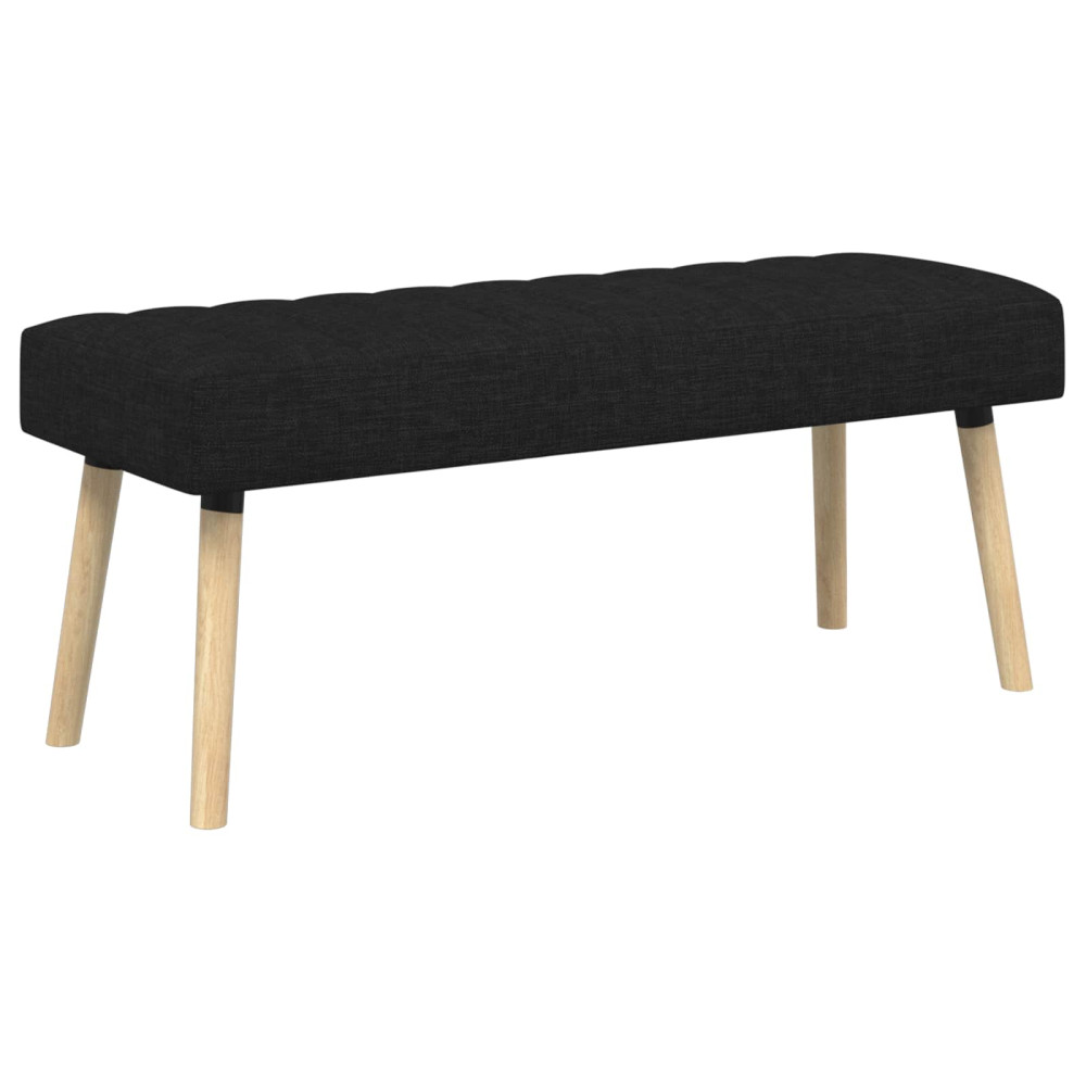 Produktbild för Kanalstoppad Bänk Svart 110 x 40 x 46 cm Tyg