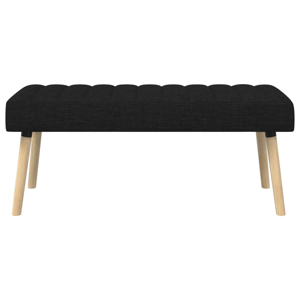 Produktbild för Kanalstoppad Bänk Svart 110 x 40 x 46 cm Tyg