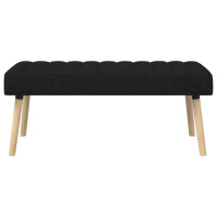 Produktbild för Kanalstoppad Bänk Svart 110 x 40 x 46 cm Tyg
