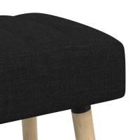 Produktbild för Kanalstoppad Bänk Svart 110 x 40 x 46 cm Tyg