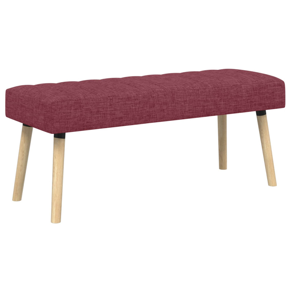 Produktbild för Kanalstoppad Bänk Vinröd 110 x 40 x 46 cm Tyg
