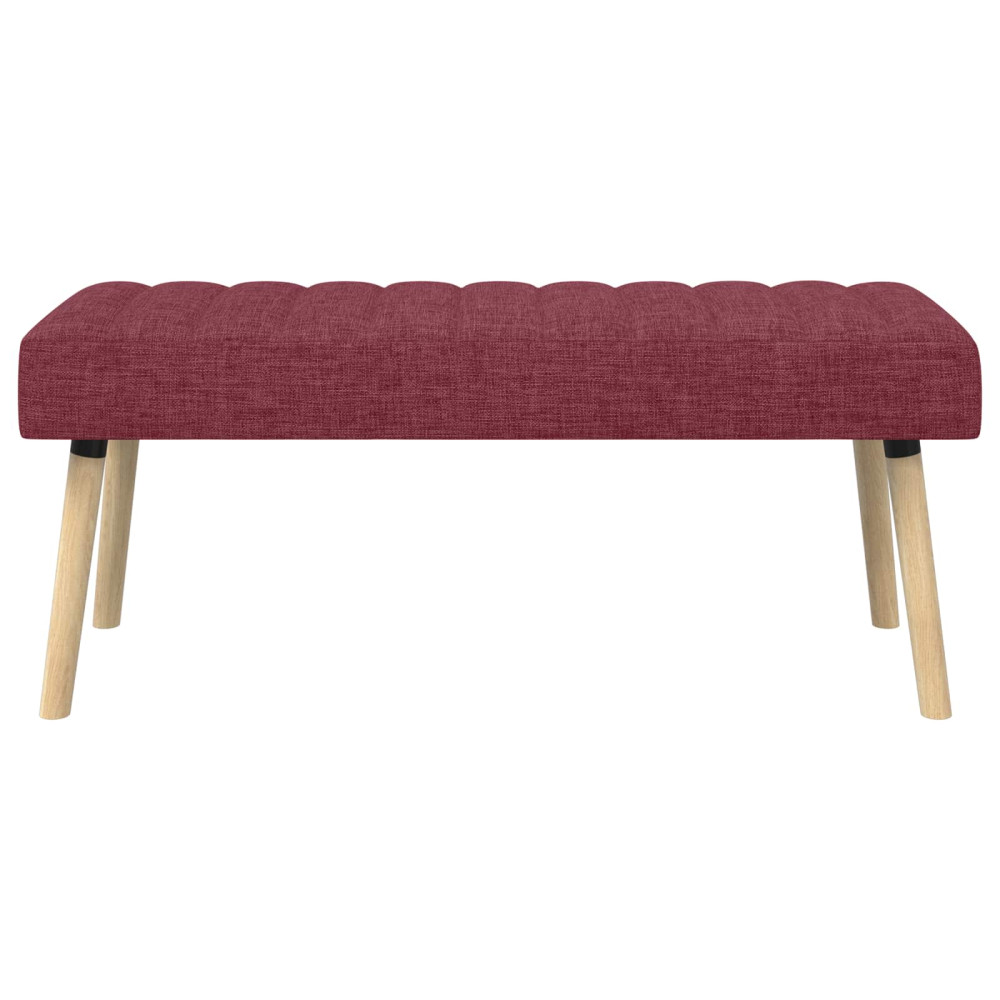 Produktbild för Kanalstoppad Bänk Vinröd 110 x 40 x 46 cm Tyg