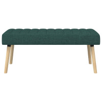 Produktbild för Kanalstoppad Bänk Mörkgrön 110 x 40 x 46 cm Tyg