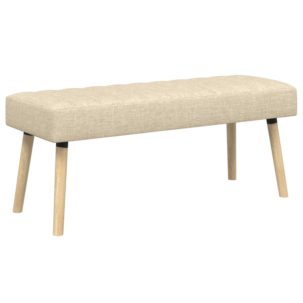 Produktbild för Kanalstoppad Bänk Gräddvit 110 x 40 x 46 cm Tyg
