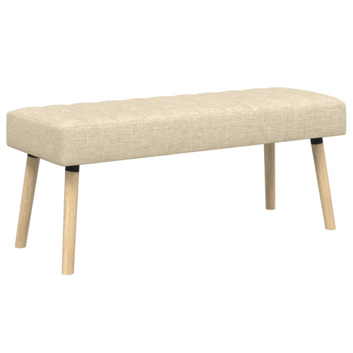 vidaXL Kanalstoppad Bänk Gräddvit 110 x 40 x 46 cm Tyg