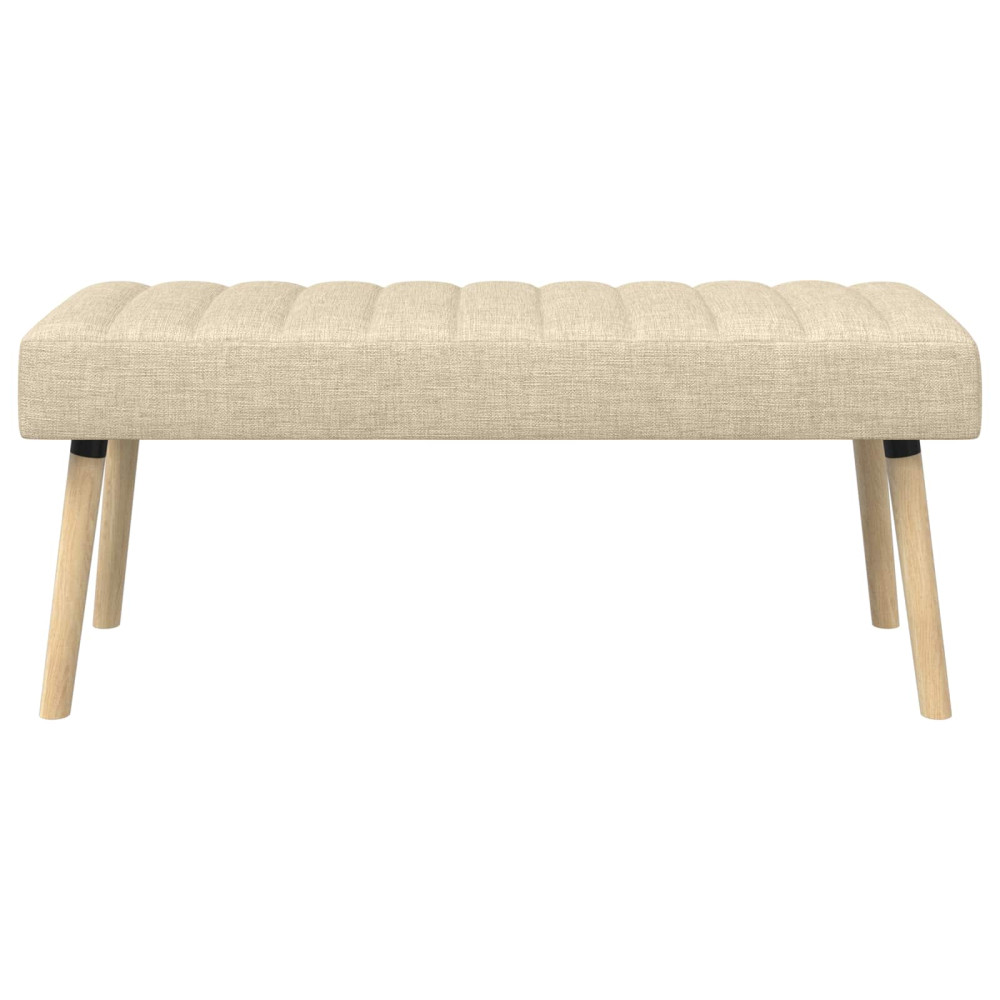 Produktbild för Kanalstoppad Bänk Gräddvit 110 x 40 x 46 cm Tyg