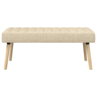 Produktbild för Kanalstoppad Bänk Gräddvit 110 x 40 x 46 cm Tyg