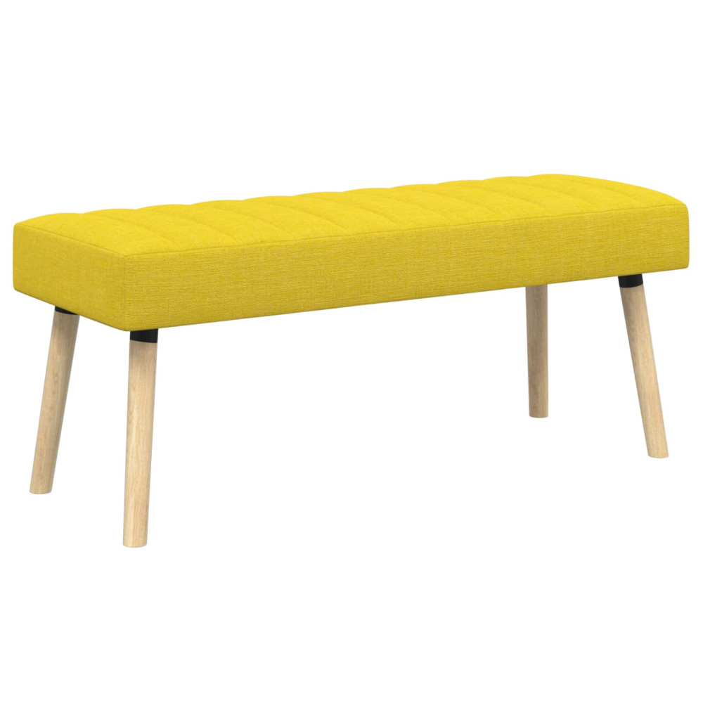 Produktbild för Kanalstoppad Bänk Ljusgul 110 x 40 x 46 cm Tyg