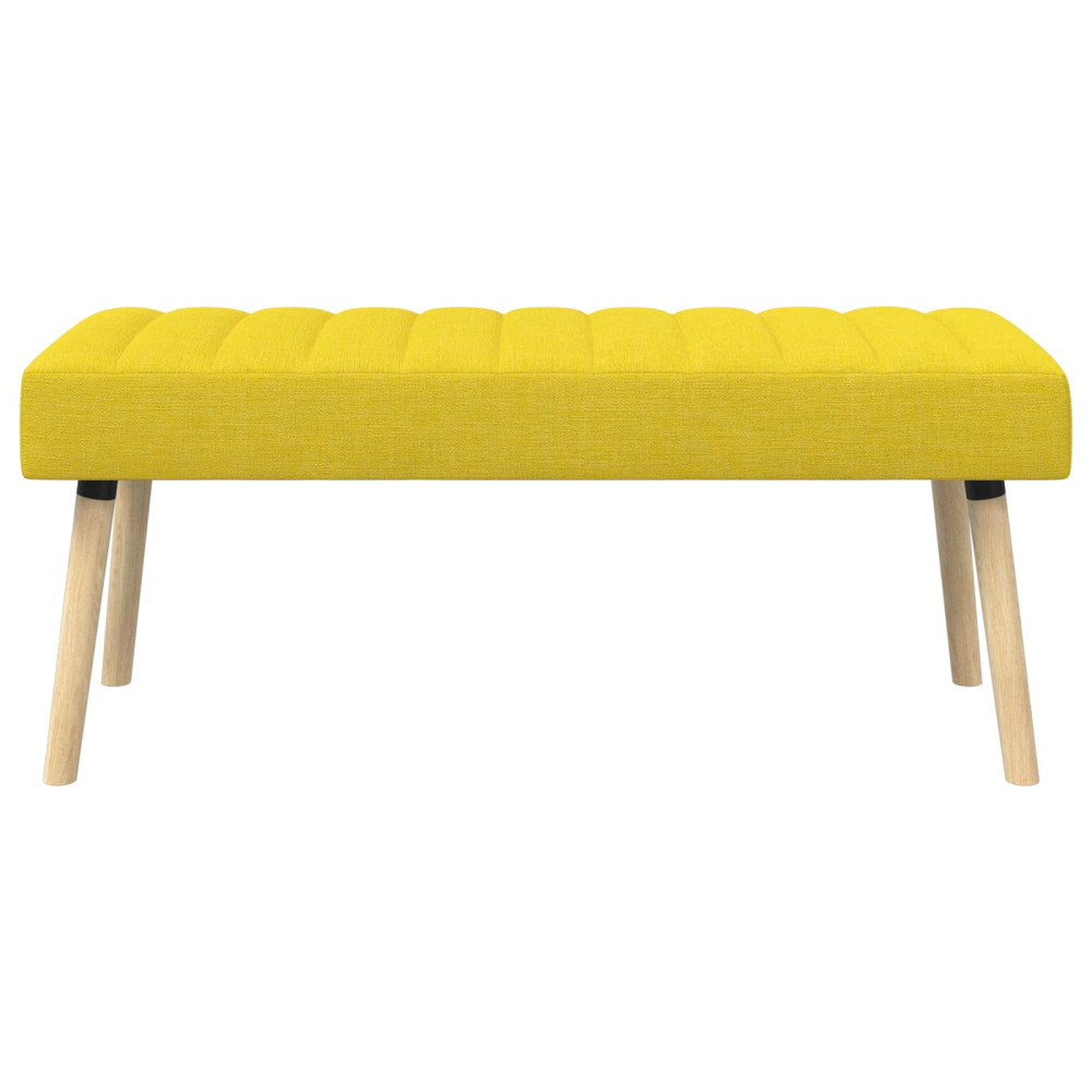 Produktbild för Kanalstoppad Bänk Ljusgul 110 x 40 x 46 cm Tyg