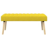 Produktbild för Kanalstoppad Bänk Ljusgul 110 x 40 x 46 cm Tyg