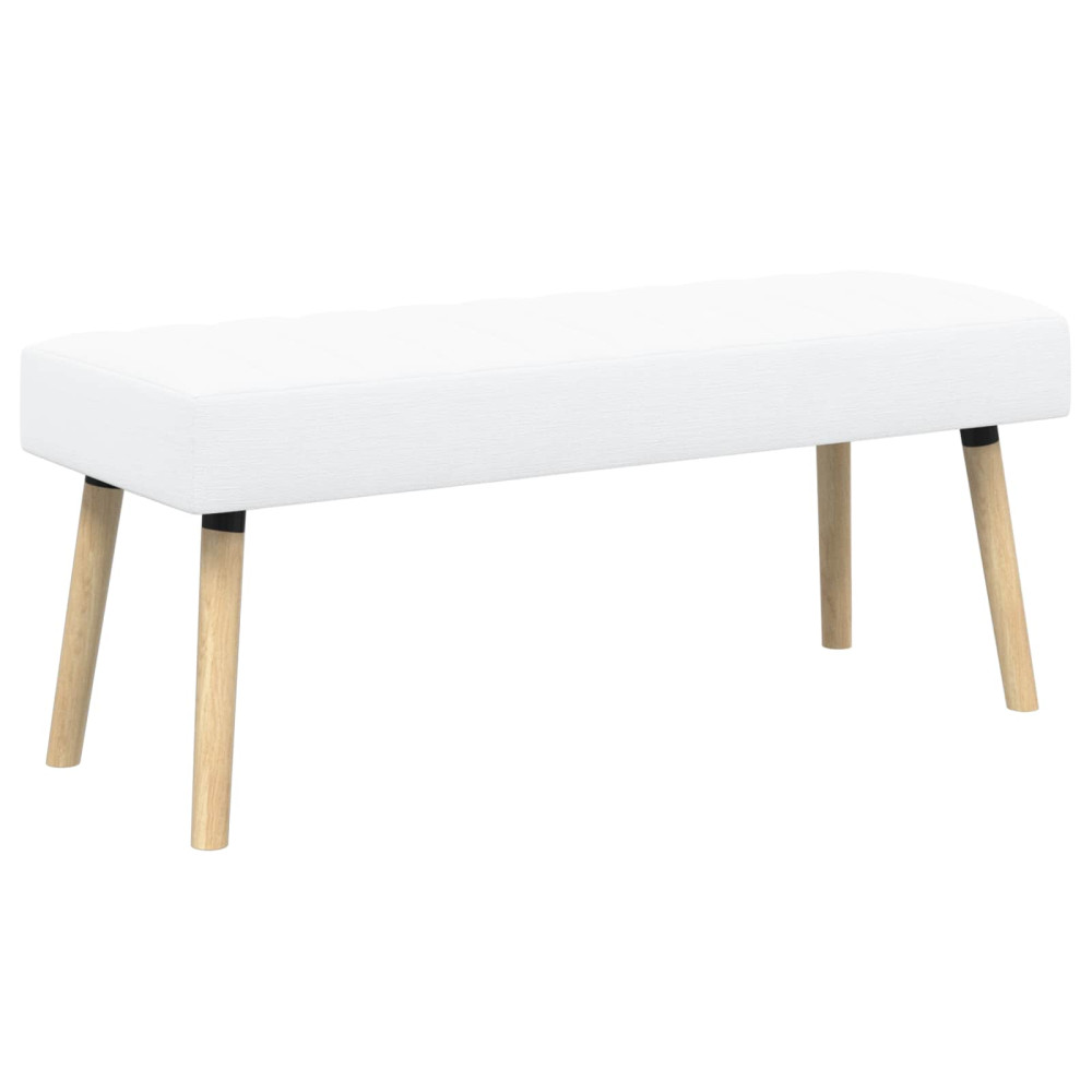 Produktbild för Kanalstoppad Bänk Vit 110 x 40 x 46 cm Tyg