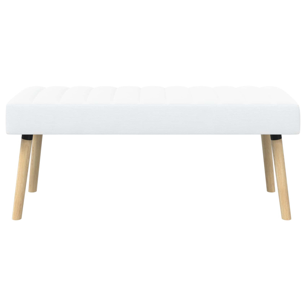 Produktbild för Kanalstoppad Bänk Vit 110 x 40 x 46 cm Tyg