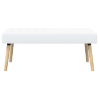 Produktbild för Kanalstoppad Bänk Vit 110 x 40 x 46 cm Tyg