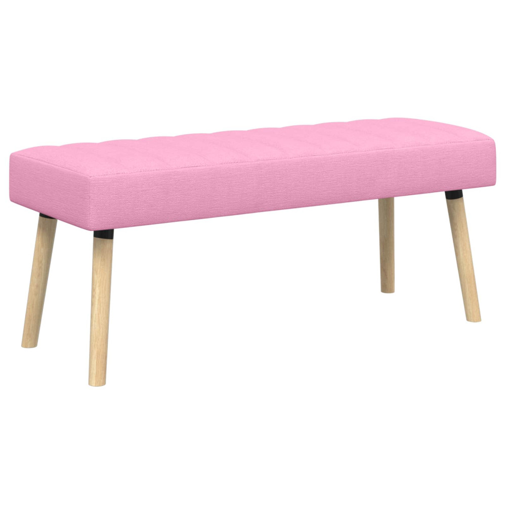 Produktbild för Kanalstoppad Bänk Rosa 110 x 40 x 46 cm Tyg