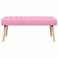 Produktbild för Kanalstoppad Bänk Rosa 110 x 40 x 46 cm Tyg