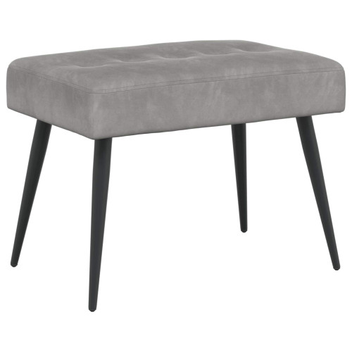 vidaXL Bänk med knappar Ljusgrå 60 x 40 x 45 cm Sammet