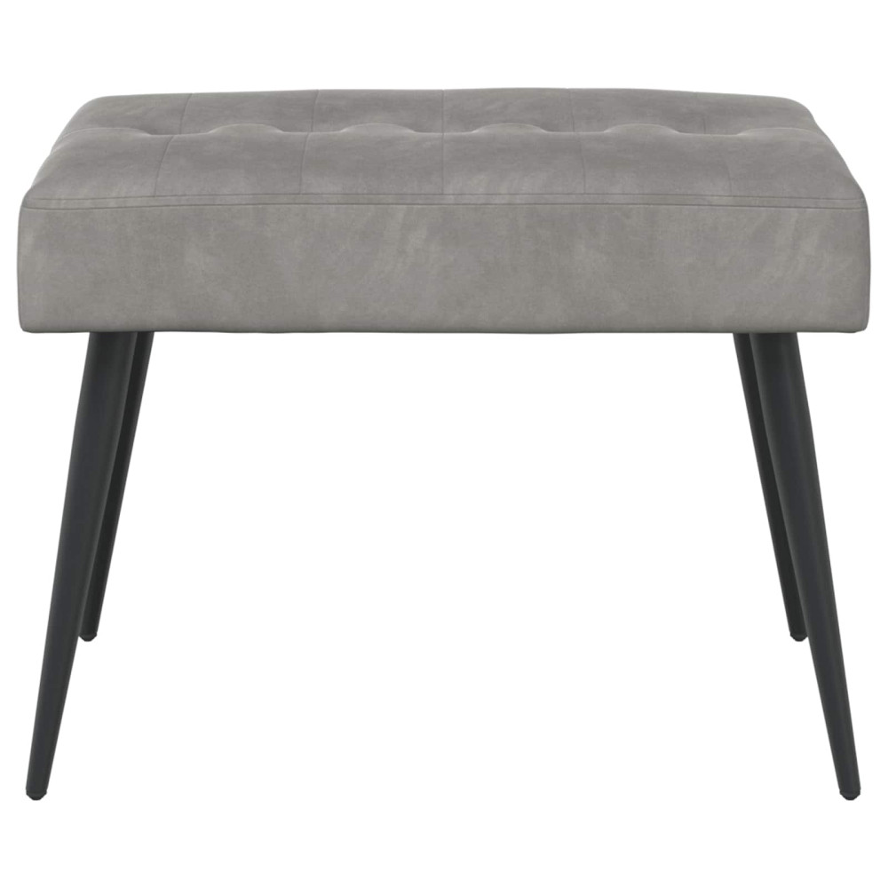 Produktbild för Bänk med knappar Ljusgrå 60 x 40 x 45 cm Sammet