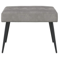 Produktbild för Bänk med knappar Ljusgrå 60 x 40 x 45 cm Sammet