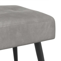 Produktbild för Bänk med knappar Ljusgrå 60 x 40 x 45 cm Sammet