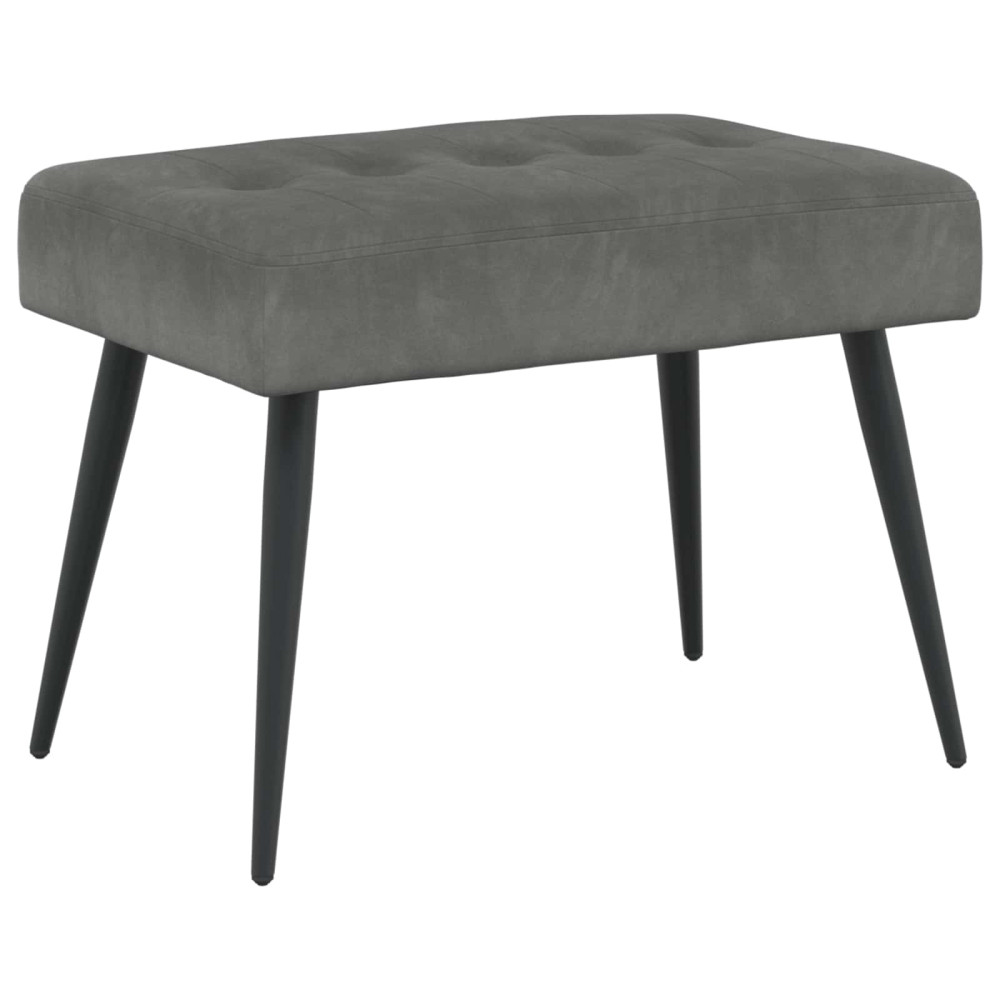 Produktbild för Bänk med knappar Mörkgrå 60 x 40 x 45 cm Sammet