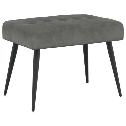 vidaXL Bänk med knappar Mörkgrå 60 x 40 x 45 cm Sammet