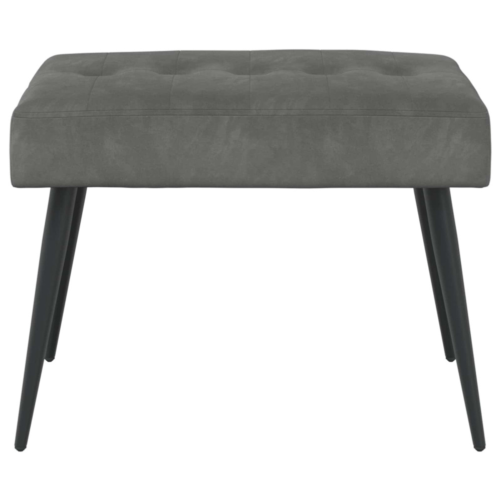 Produktbild för Bänk med knappar Mörkgrå 60 x 40 x 45 cm Sammet