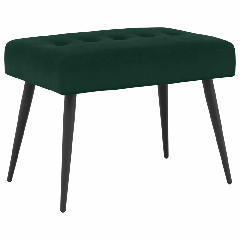 Produktbild för Bänk med knappar Mörkgrön 60 x 40 x 45 cm Sammet