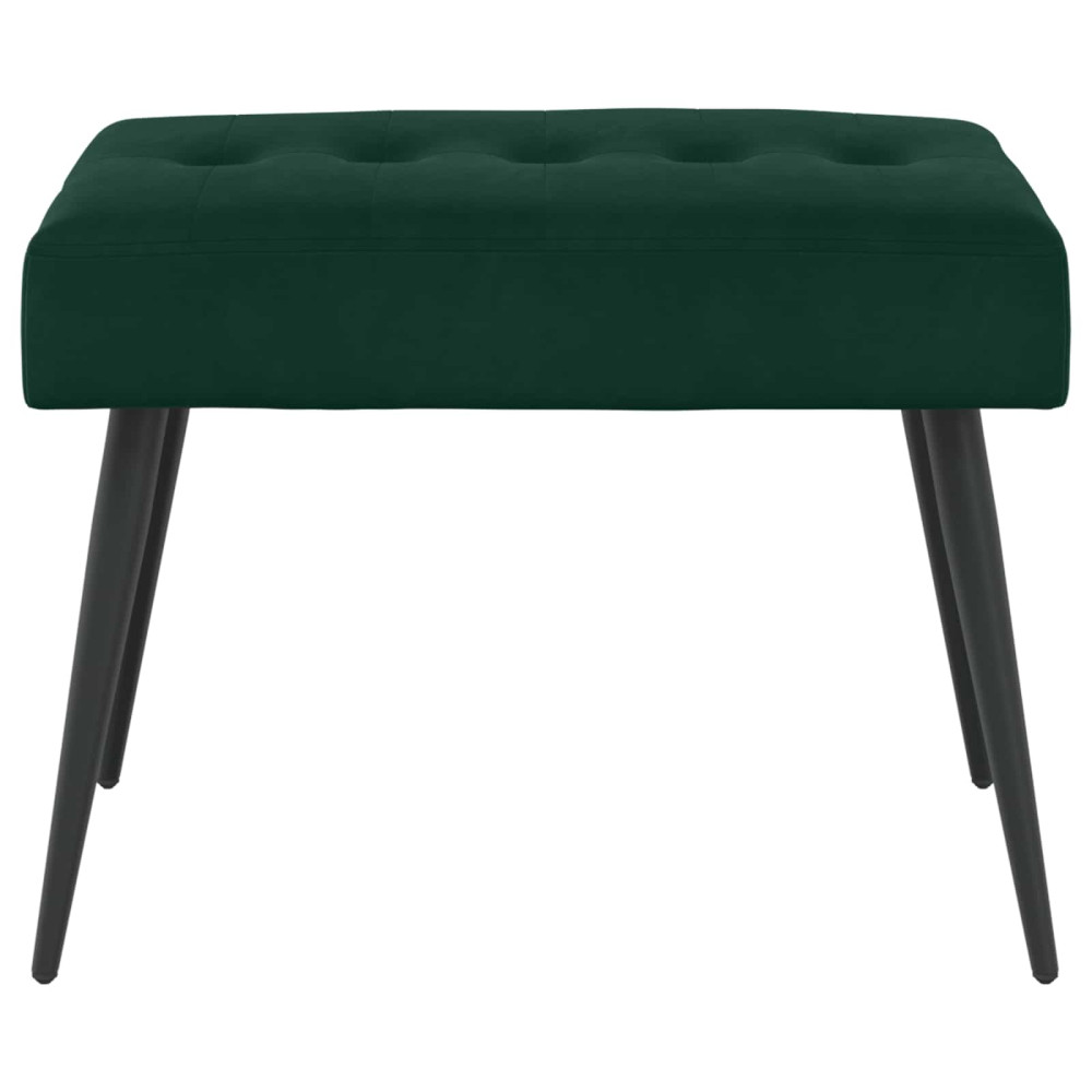 Produktbild för Bänk med knappar Mörkgrön 60 x 40 x 45 cm Sammet