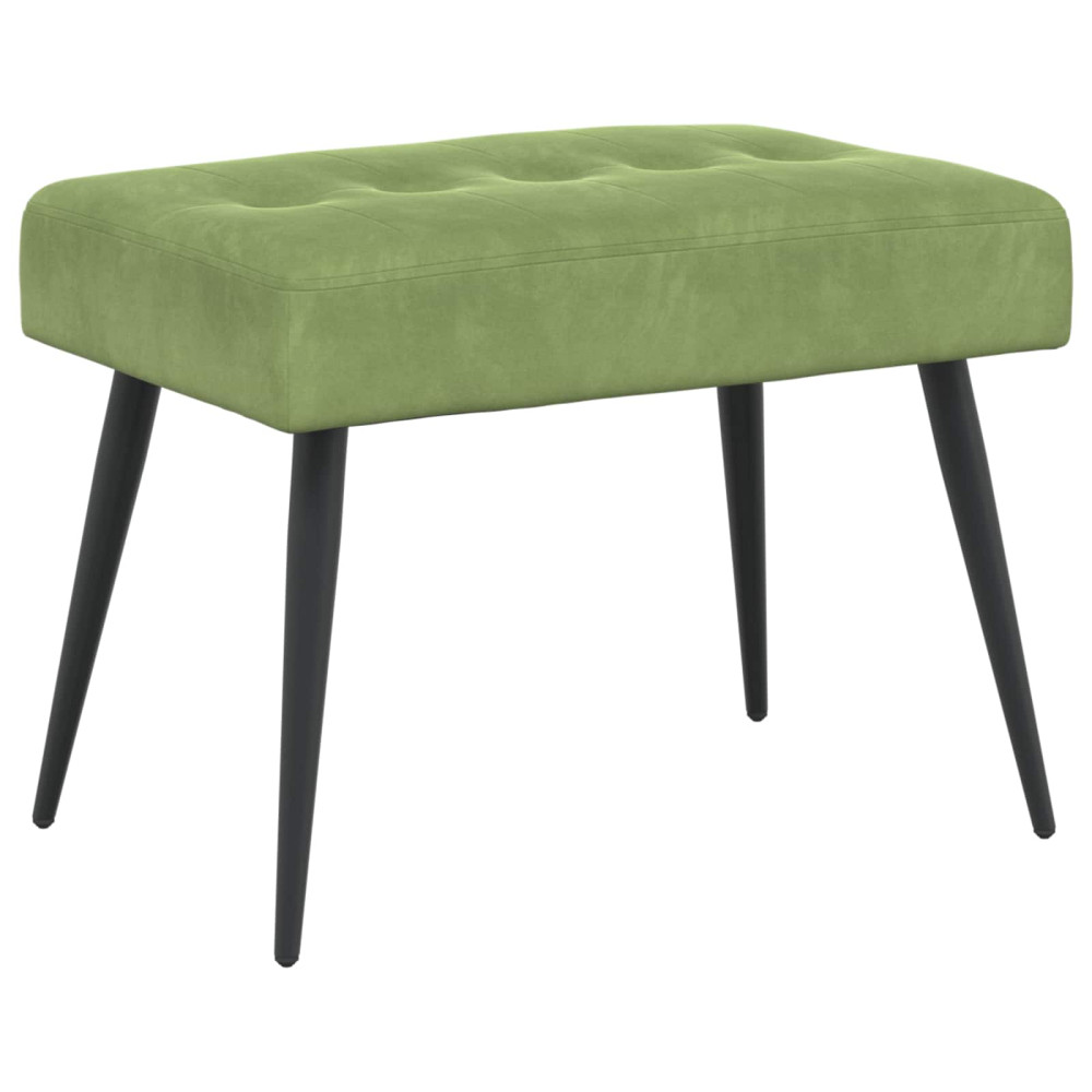 Produktbild för Bänk med knappar Ljusgrön 60 x 40 x 45 cm Sammet