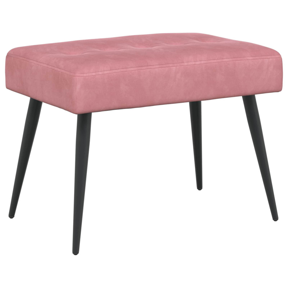 Produktbild för Bänk med knappar Rosa 60 x 40 x 45 cm Sammet