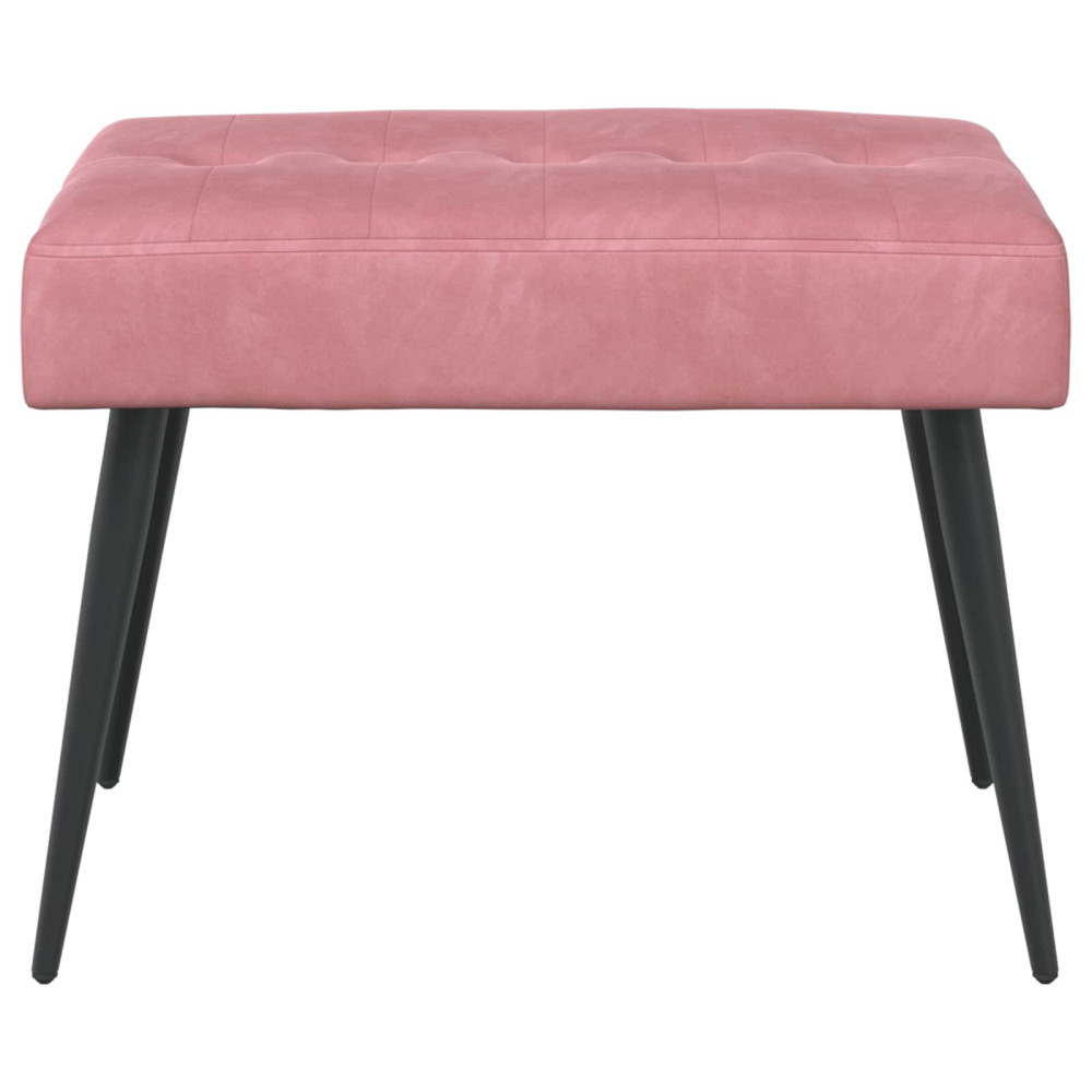 Produktbild för Bänk med knappar Rosa 60 x 40 x 45 cm Sammet