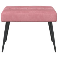 Produktbild för Bänk med knappar Rosa 60 x 40 x 45 cm Sammet