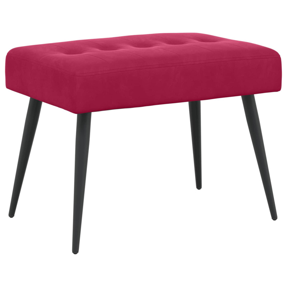 Produktbild för Bänk med knappar Vinröd 60 x 40 x 45 cm Sammet