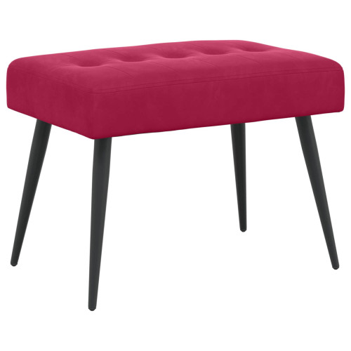 vidaXL Bänk med knappar Vinröd 60 x 40 x 45 cm Sammet