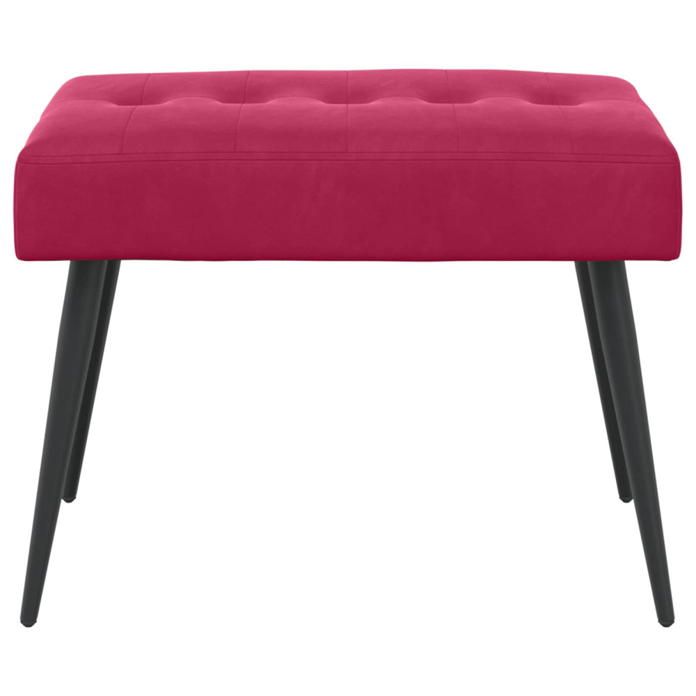 Produktbild för Bänk med knappar Vinröd 60 x 40 x 45 cm Sammet