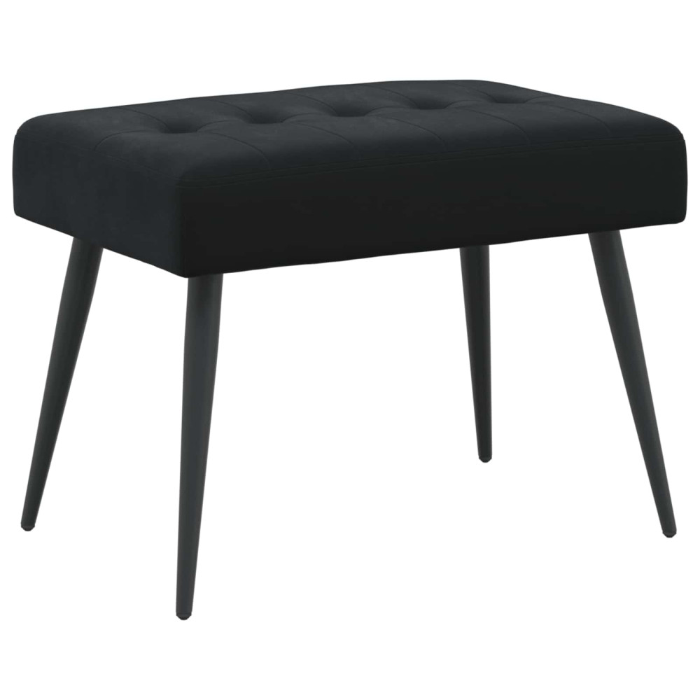 Produktbild för Bänk med knappar Svart 60 x 40 x 45 cm Sammet