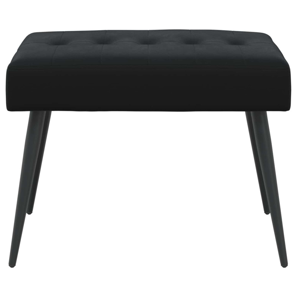 Produktbild för Bänk med knappar Svart 60 x 40 x 45 cm Sammet