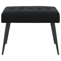 Produktbild för Bänk med knappar Svart 60 x 40 x 45 cm Sammet