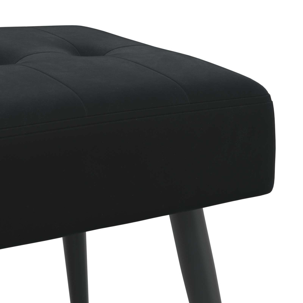 Produktbild för Bänk med knappar Svart 60 x 40 x 45 cm Sammet
