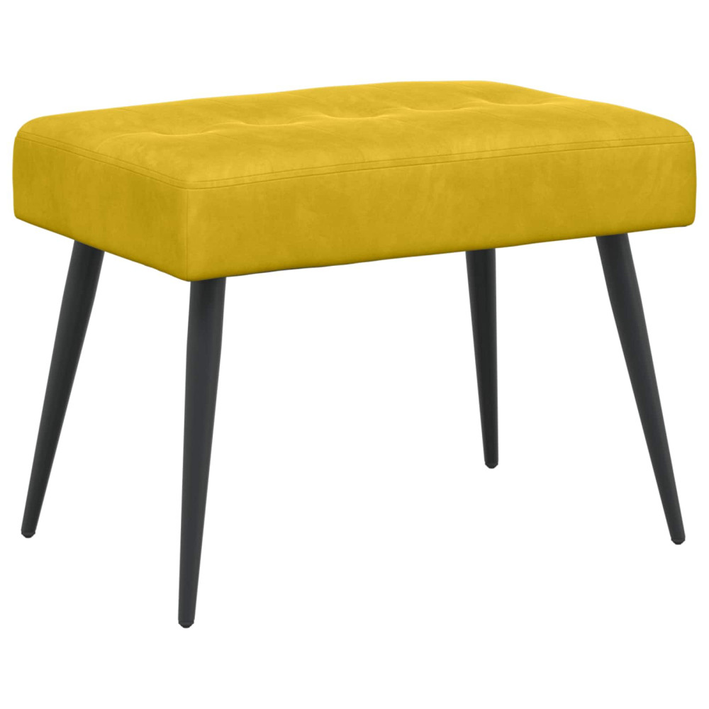 Produktbild för Bänk med knappar Gul 60 x 40 x 45 cm Sammet