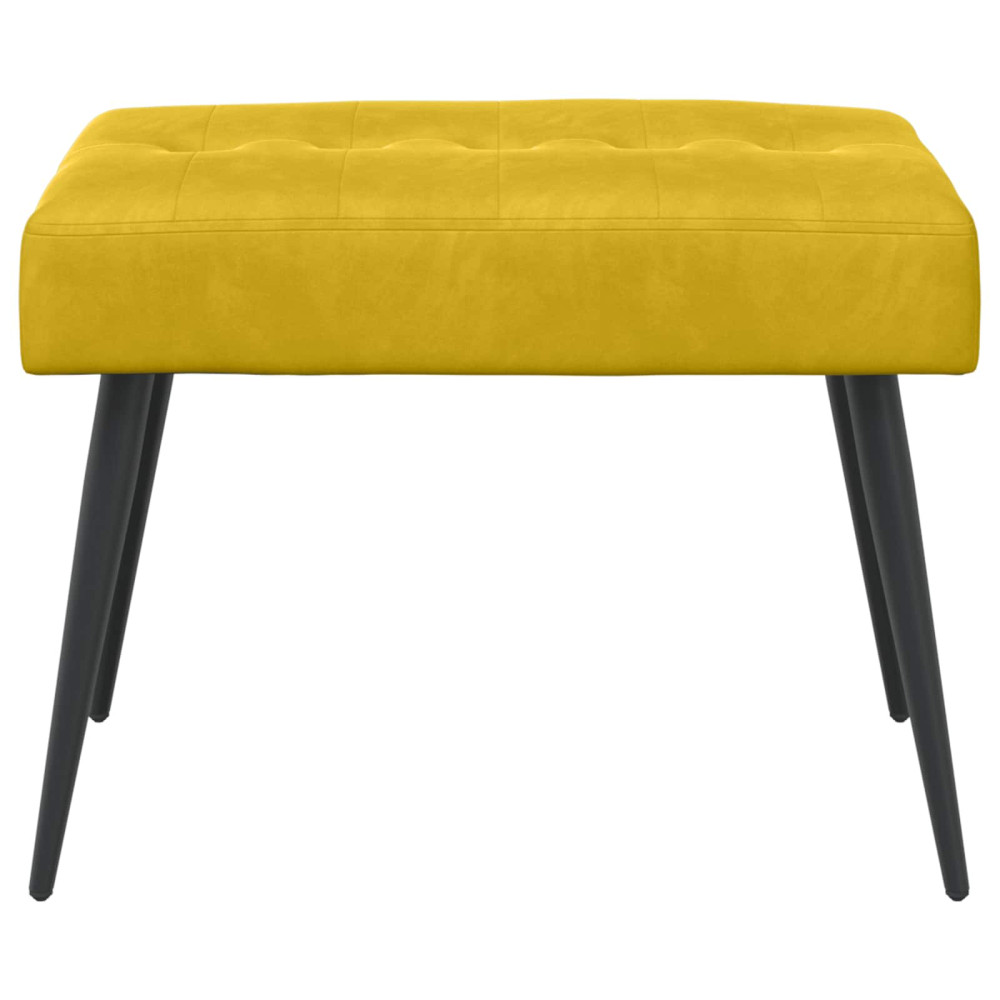 Produktbild för Bänk med knappar Gul 60 x 40 x 45 cm Sammet