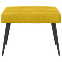 Produktbild för Bänk med knappar Gul 60 x 40 x 45 cm Sammet