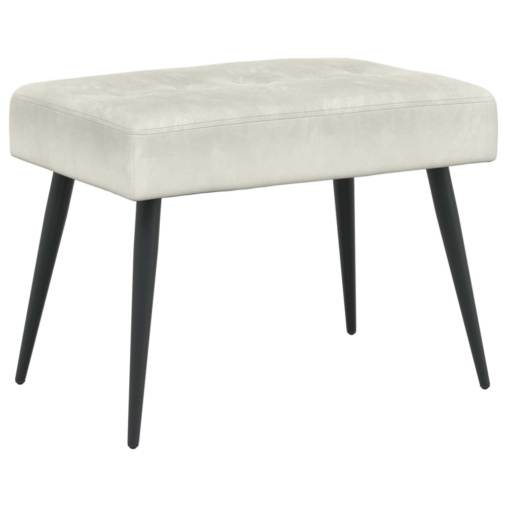 Produktbild för Bänk med knappar Gräddvit 60 x 40 x 45 cm Sammet