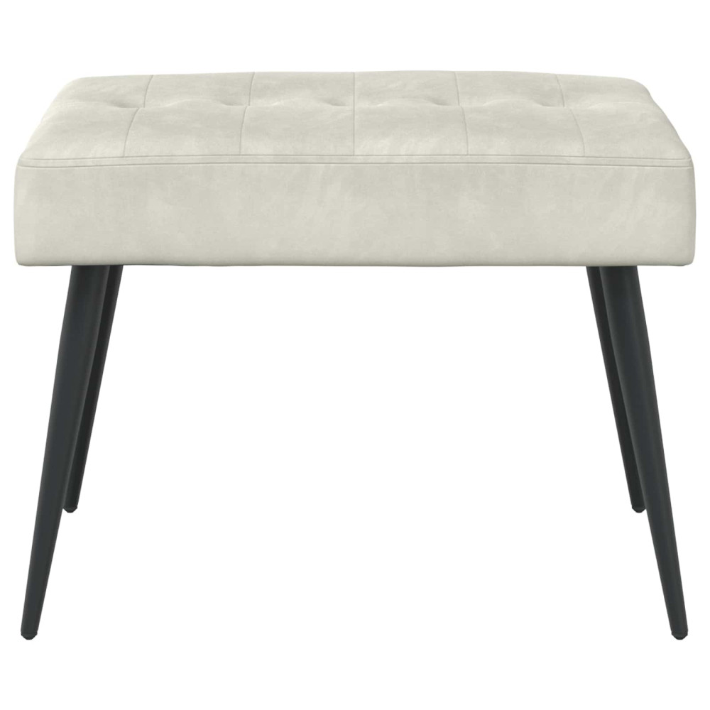 Produktbild för Bänk med knappar Gräddvit 60 x 40 x 45 cm Sammet