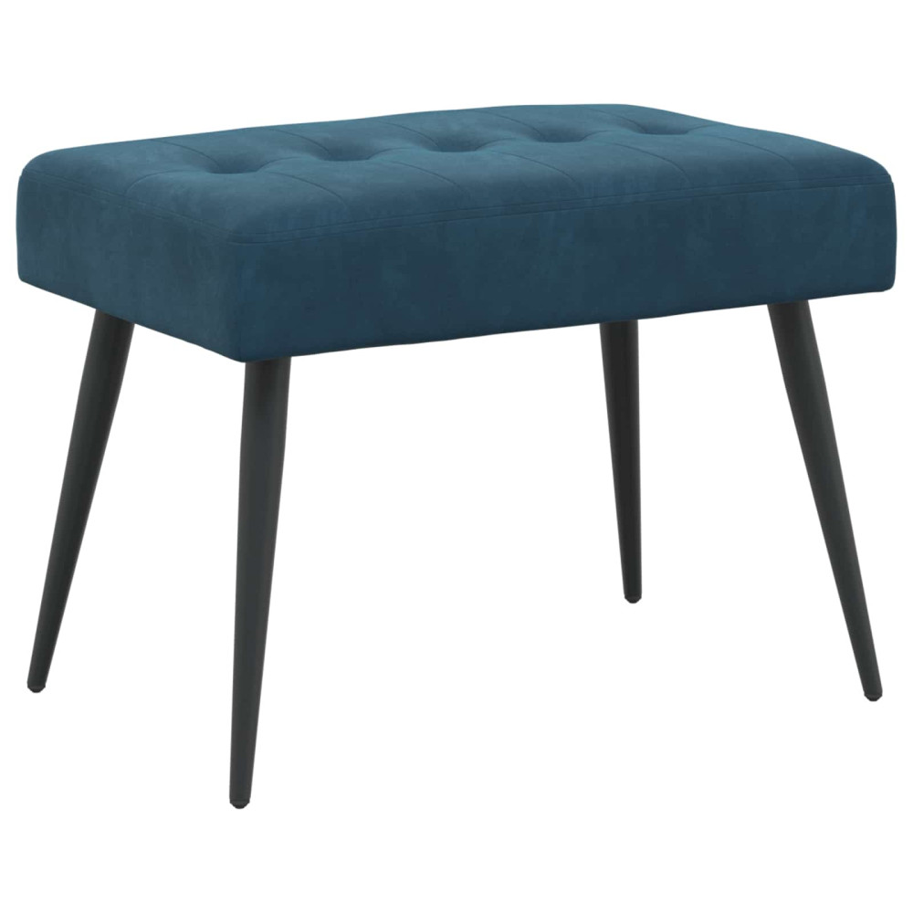 Produktbild för Bänk med knappar Blå 60 x 40 x 45 cm Sammet