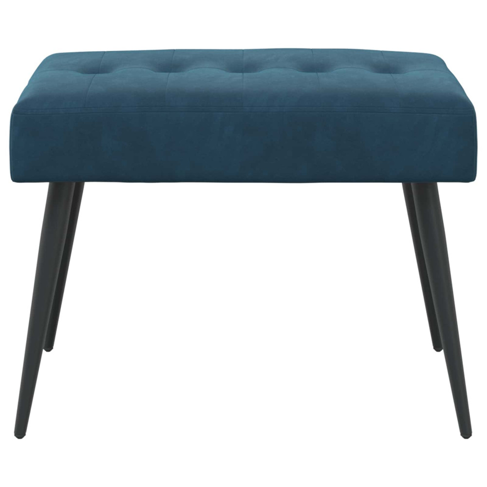 Produktbild för Bänk med knappar Blå 60 x 40 x 45 cm Sammet