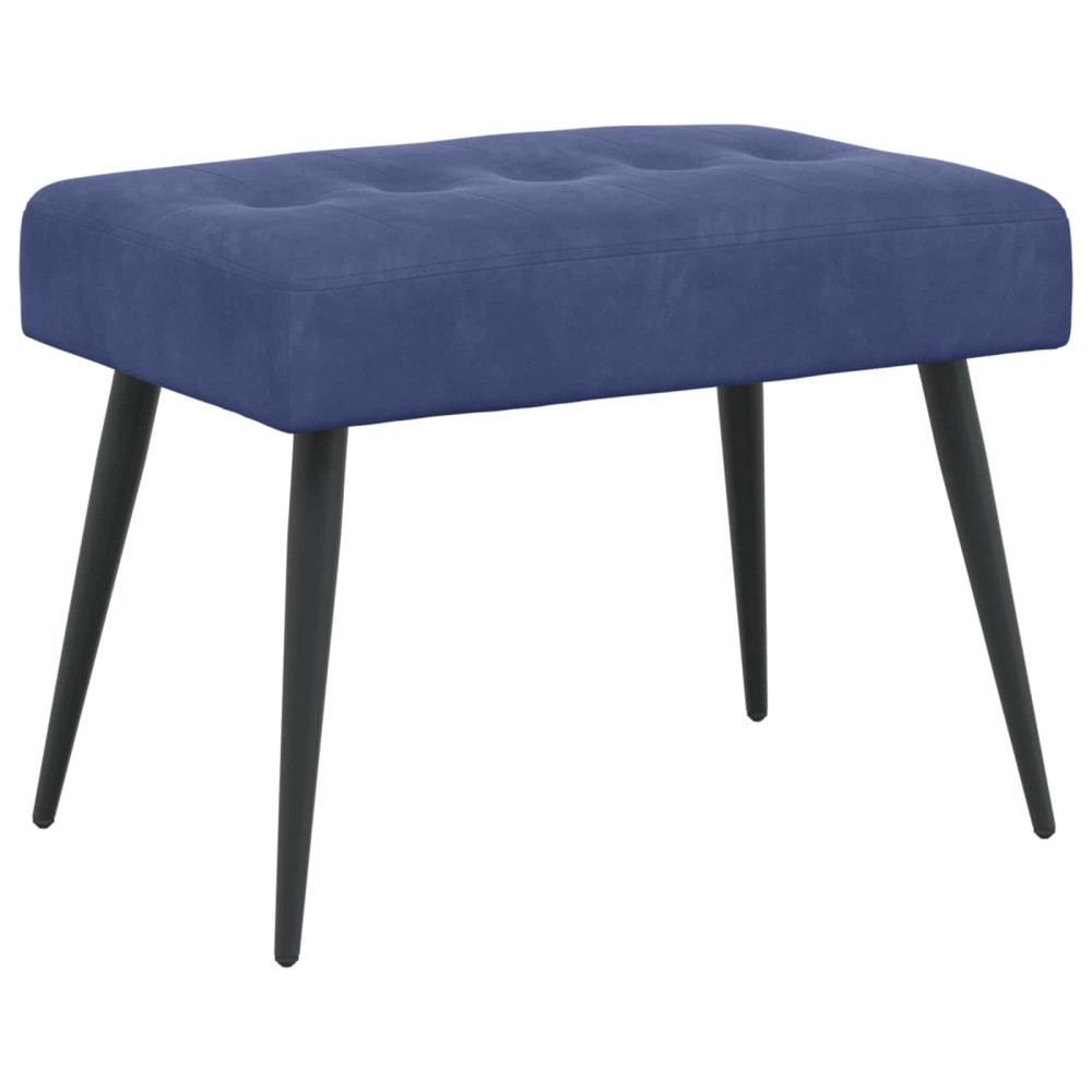 Produktbild för Bänk med knappar Polisblå 60 x 40 x 45 cm Sammet