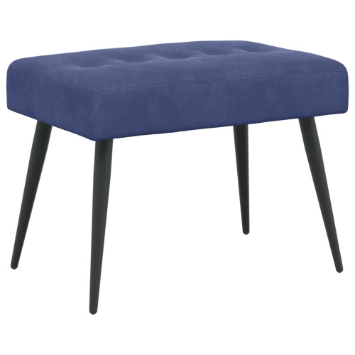 vidaXL Bänk med knappar Polisblå 60 x 40 x 45 cm Sammet