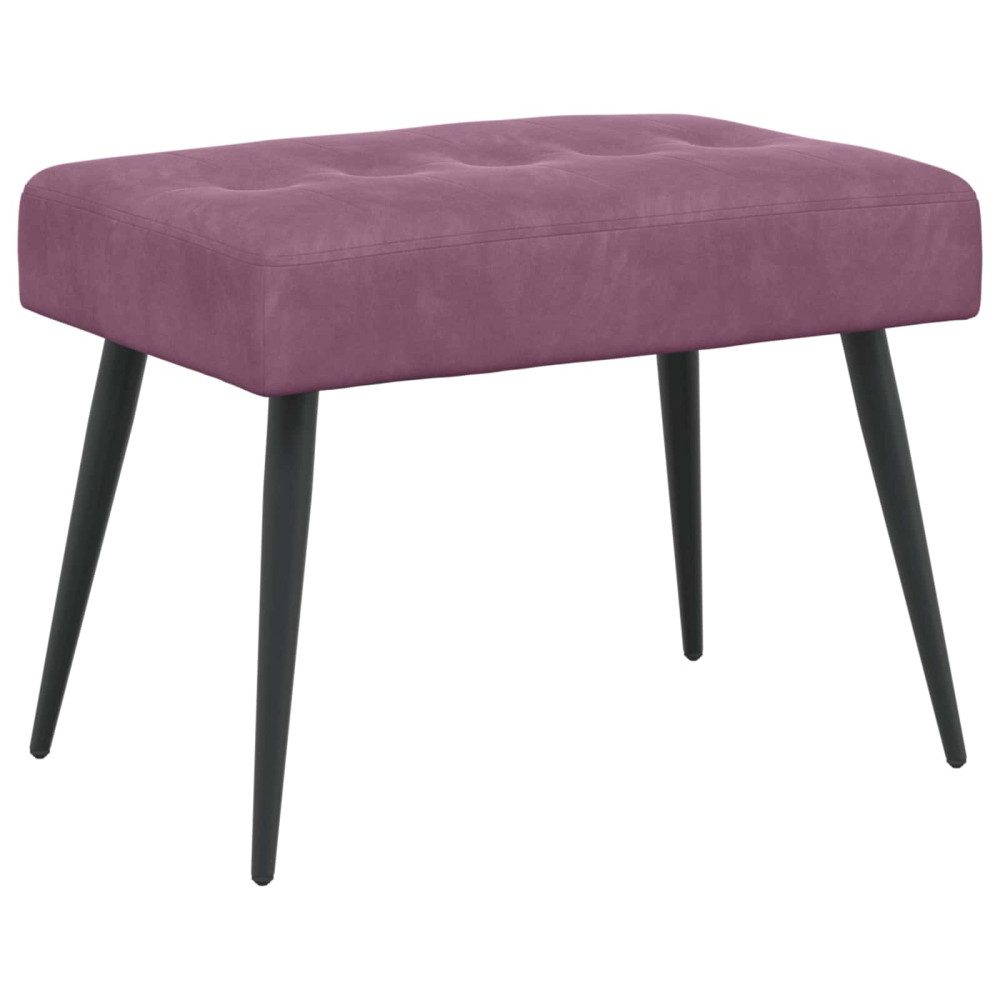 Produktbild för Bänk med knappar Lila 60 x 40 x 45 cm Sammet
